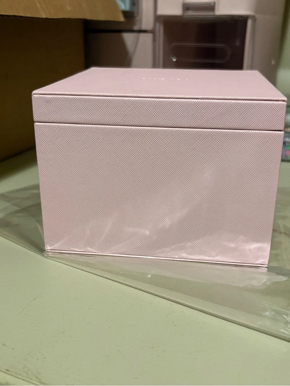 Pandora Pink Jewelry Box with Mirror and Gray Interior